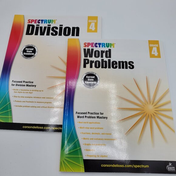 Grade 4 Math Word Problems Division Workbooks, Set of 2 - Picture 1 of 10